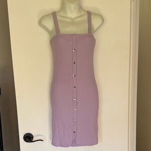 Fashion Nova Lilac Button-Front Mini Dress